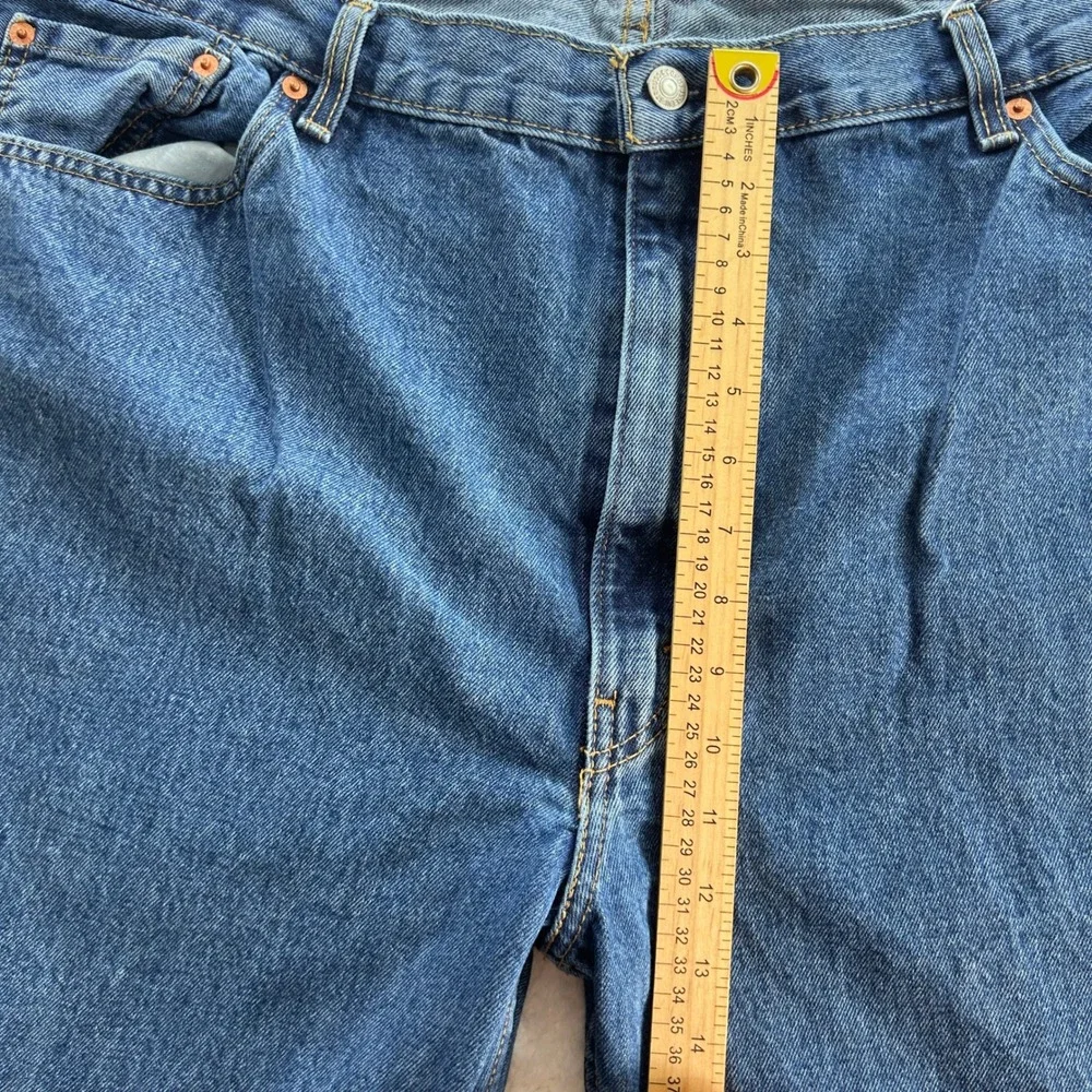 Levis 505 Regular Fit Straight Leg Mens Jeans  Wash Blue 44x30